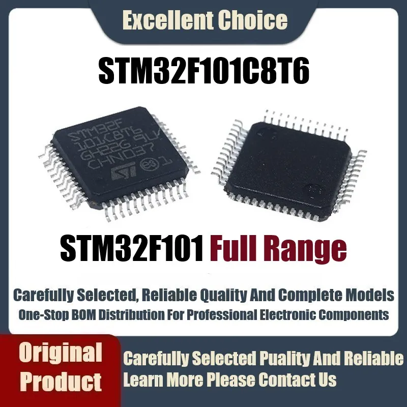 2-10Pcs/Lot Original Genuine SMD STM32F101C8T6 STM32F 101C8T6 STM32F101 C8T6 Package LQFP-48 ARM Microcontroller - MCU