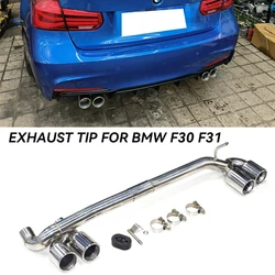 Quad 304 Stainless Steel Car Exhaust Tip For BMW F30 F31 320i 330i M Sport B48 Exhaust System Nozzle Muffler Tip Taipipe