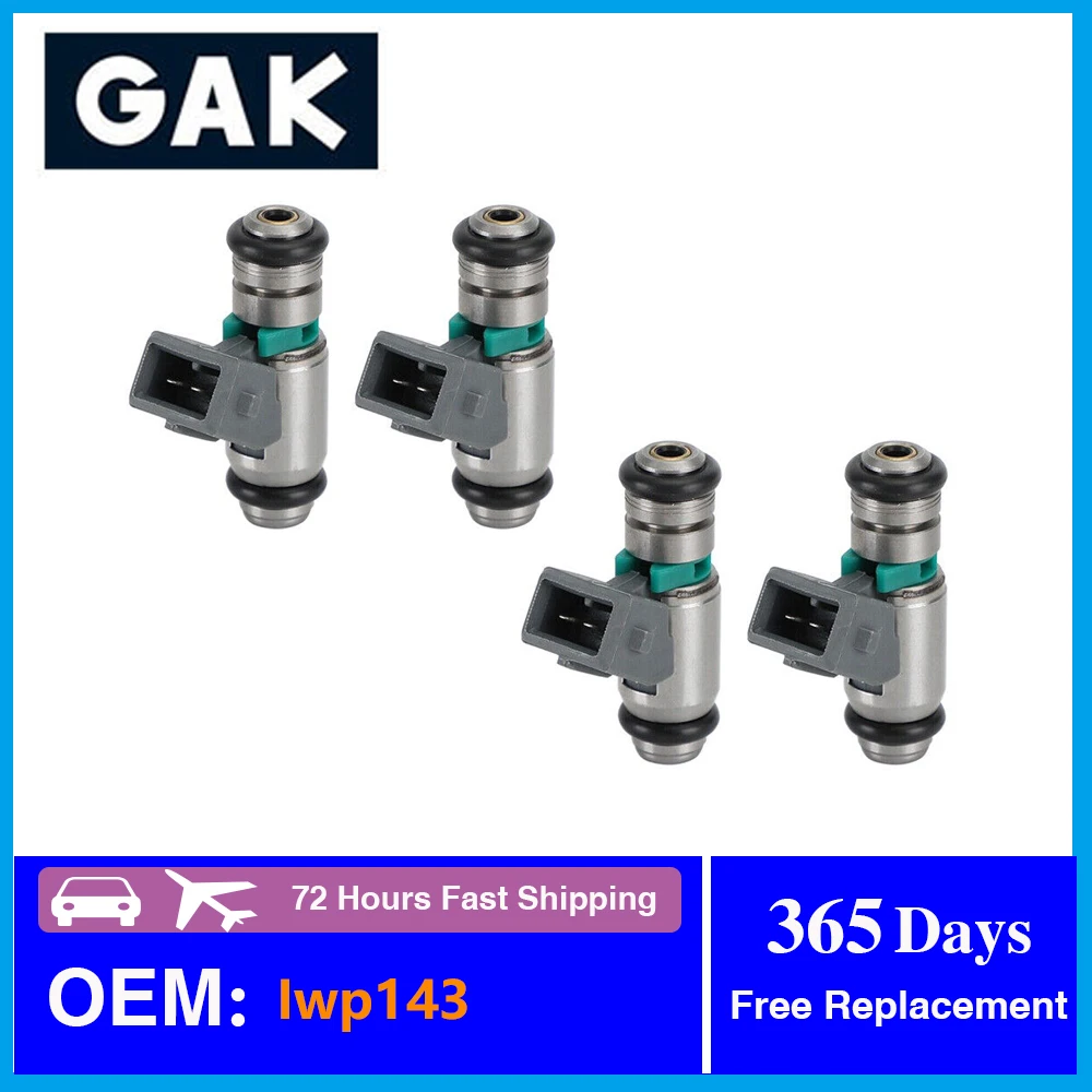 GAK 4pcs IWP143 IWP-143 Brand New Fuel Injectors for Renault Clio Laguna Megane Scenic 1.4 16V IWP 143