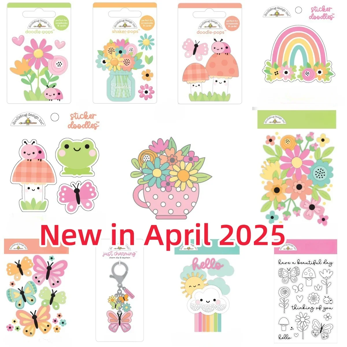 

2025 Spring Flower Butterfly Rainbow Metal Cutting Dies Clear Stamp DIY Making Card Scrapbook Embossed Craft Template Decoration