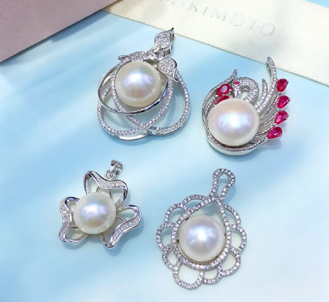 New pearl pendant/large pearl pendant (including chain) AAA12-13mm/18in