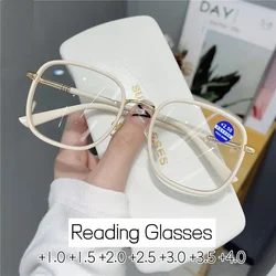 Ladies Square Reading Glasses Fashion Trend Presbyopia Glasses for Women Men Optical Prescription Farsight Eyeglasses 0 To +4.0