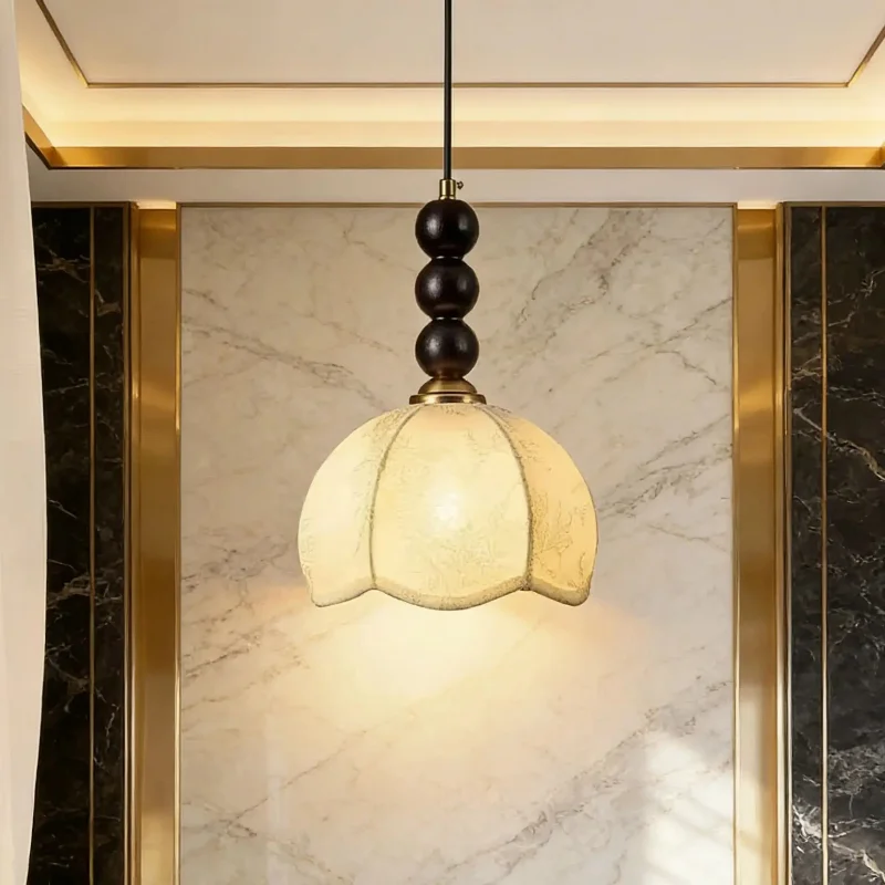 Mid-century Modern Style Wabi-sabi Lamp Nanyang-style Bedroom Pendant Light Fixture 2meter Height-adjustable Led Chandelier Room