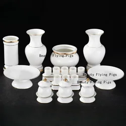 Ceramic golden incense burner, Buddhist temple, holy water cup, fruit plate, vase, offering Buddhist supplies feng shui