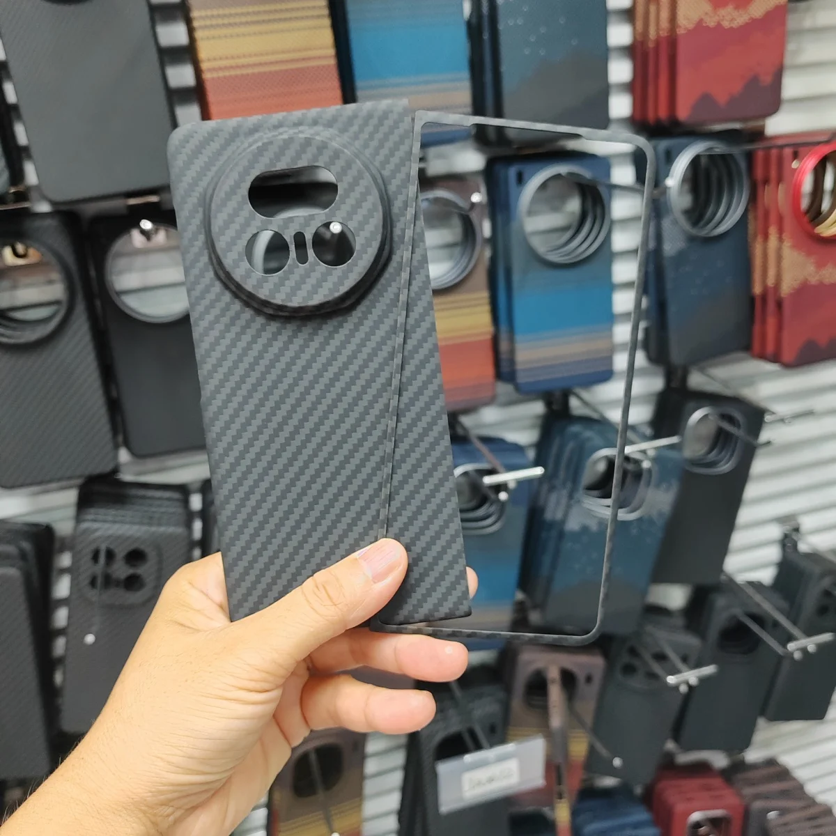 

Premium Genuine Aramid Carbon Fiber Phone Case For Honor Magic V5 Folding Ultra Thin Bumper Shockproof Protective Shell Case