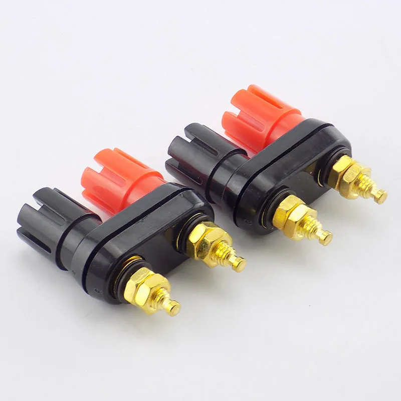 1pcs banana plug Dual Female Speaker Gold plating post terminal connector banana socket Amplifier adaptor B4