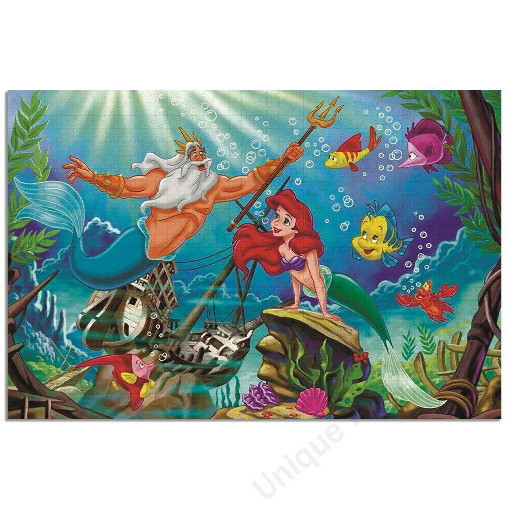 The Little Mermaid Wooden Jigsaw Puzzle Disney Jigsaw 35/300/500/1000 Pieces Puzzle Puzzles for Adults & Kids Home Decoration