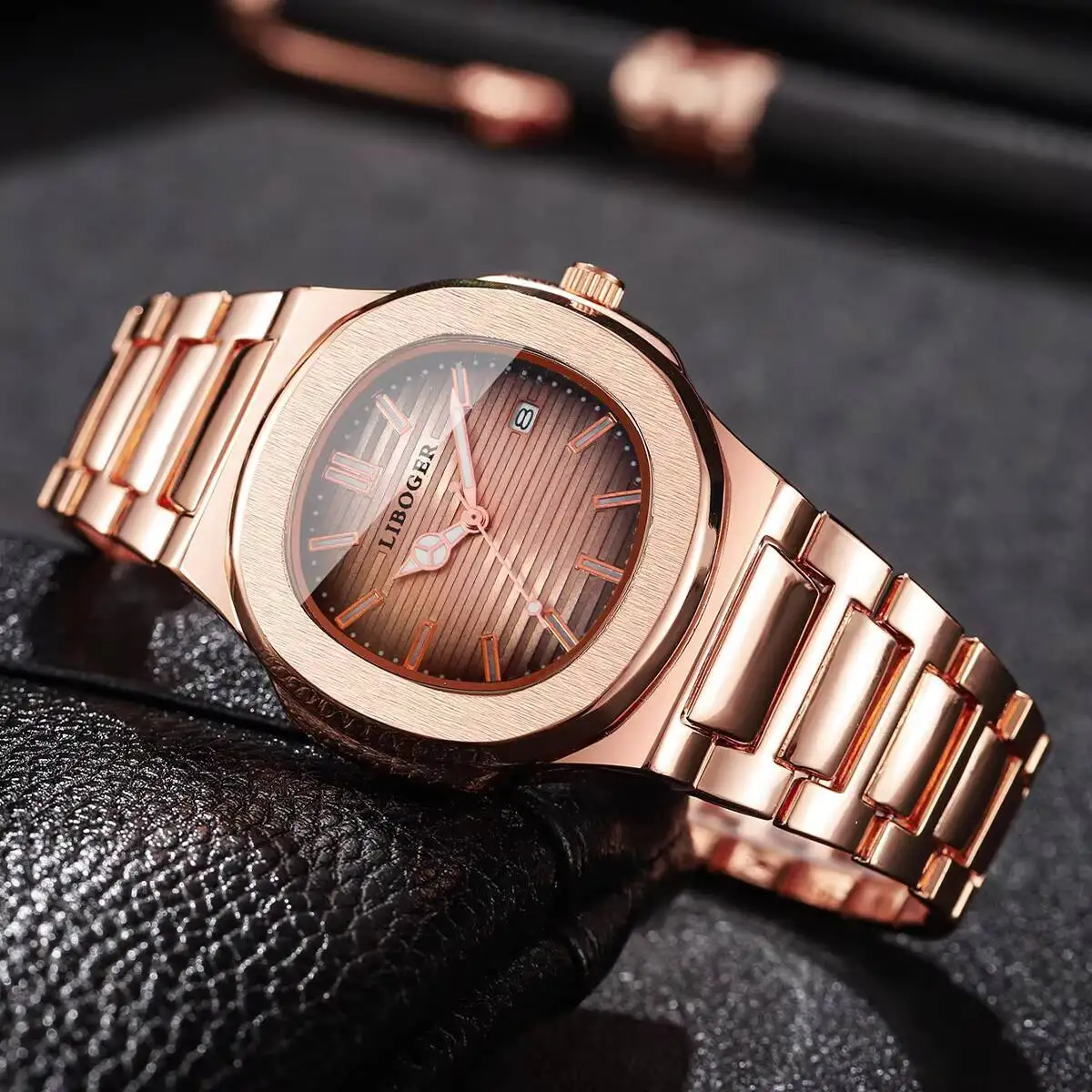 Luxury Square Men Business Watches Fashion Calendar Quartz Watch for Mens Clock Reloj Hombre（Without Box）