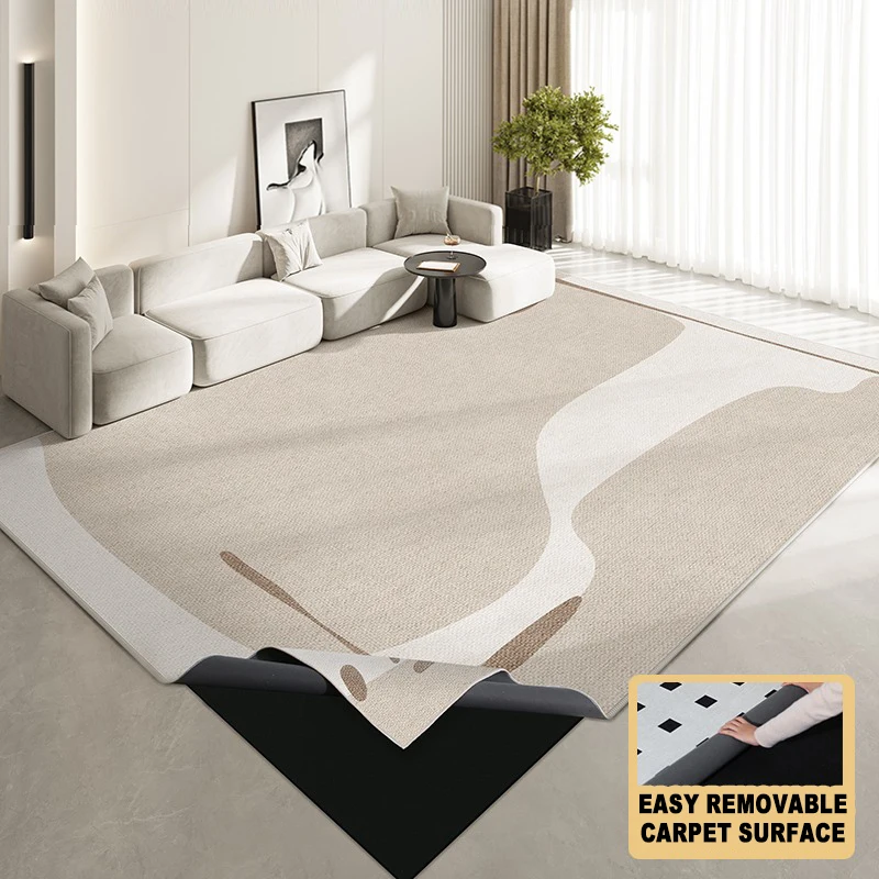 

Double Layer Removable Carpet for Living Room Machine Washable Non-slip Bedroom Rugs Minimalist Large Size Thick Floor Mat 거실 카펫