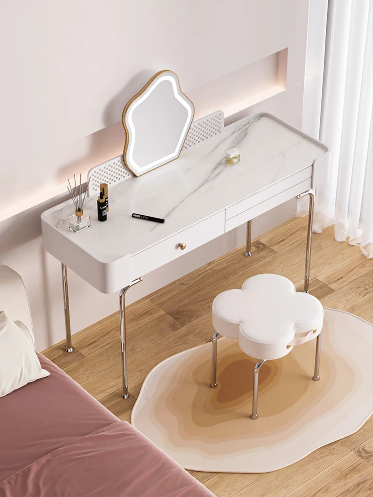 Vanity Chair Cloud Makeup Stool Bedroom Dressing Bench Light Luxury Four-Leaf Clover Cloakroom Stainless Steel  Stools