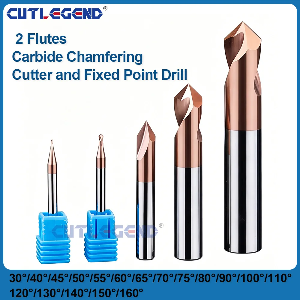 Carbide Spot Drill Fixed-point/chamfer dual-purpose drill 30/40/45/50/55/60/65/70/75/80/90/100/110/120/130/140/150/160° degree