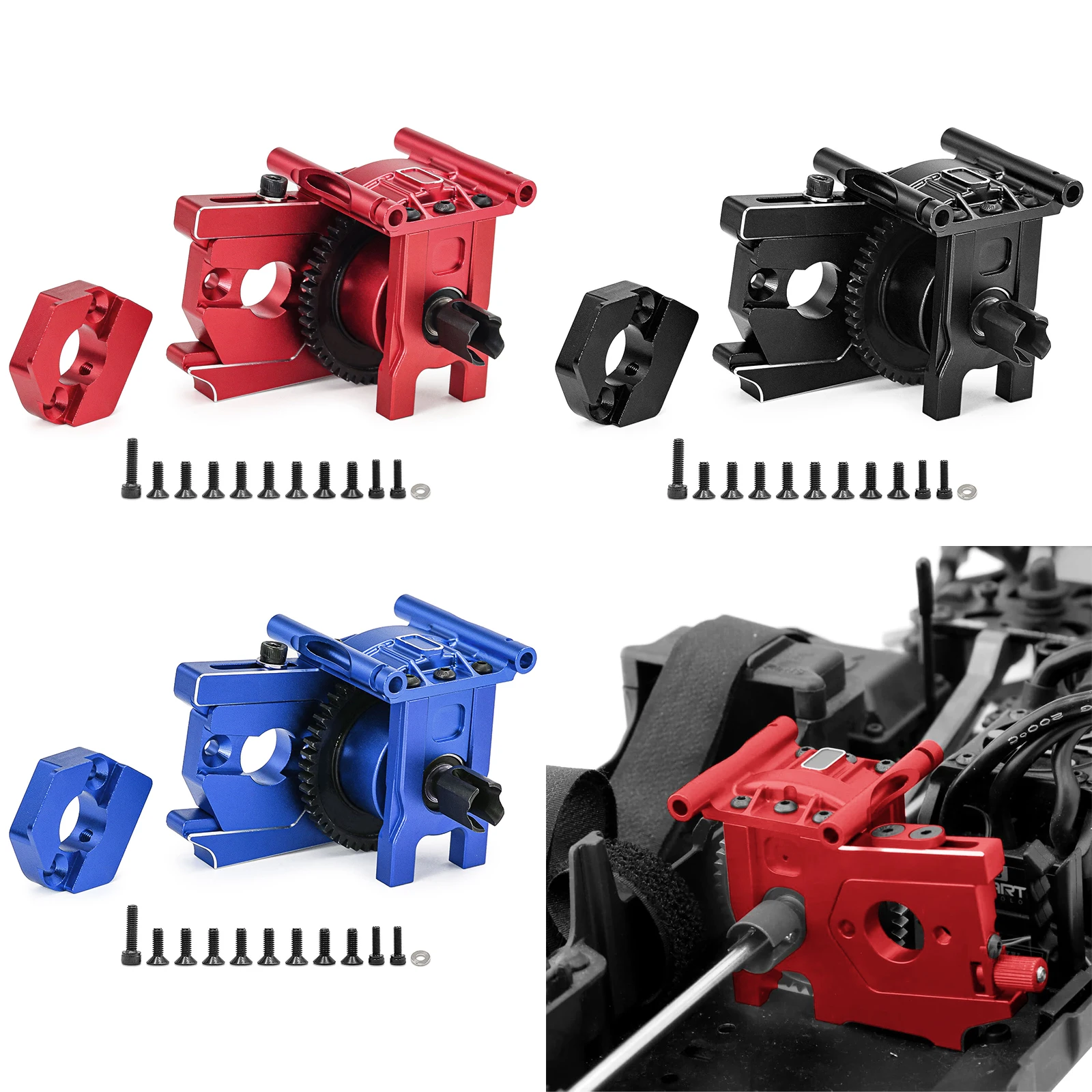 46T Center Diff Set & Mount & Sliding Motor Mount for ARRMA 1/7 Infraction Mojave 1/8 Kraton Notorious Outcast Typhon 6S BLX