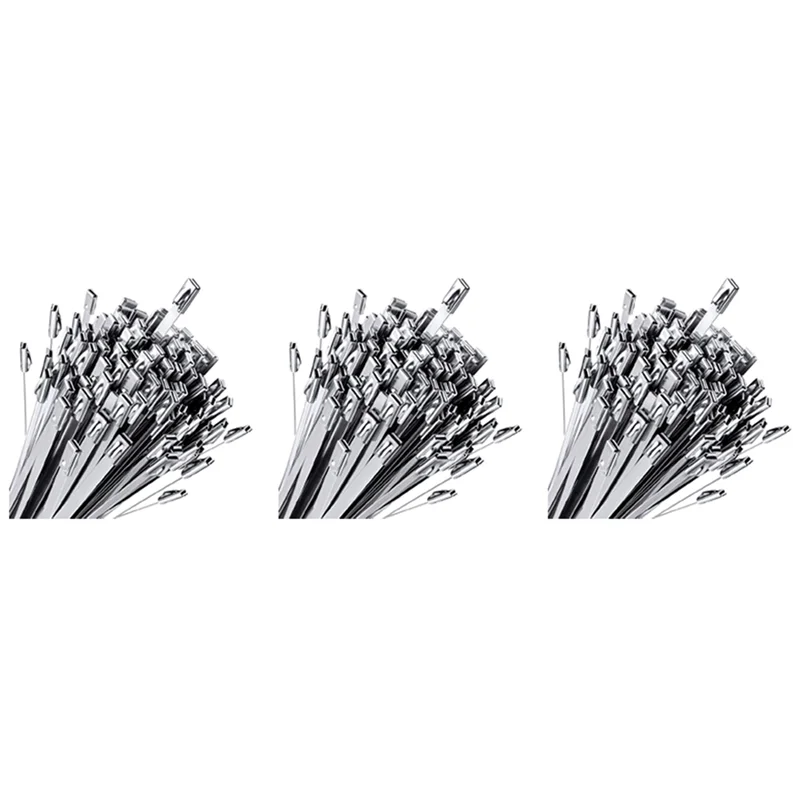 

AB33-300Pcs Chain Link Fence Ties,Multi-Purpose Self-Locking Stainless Steel Zip Ties For Outdoor Garden Farm Pet Cages Fence