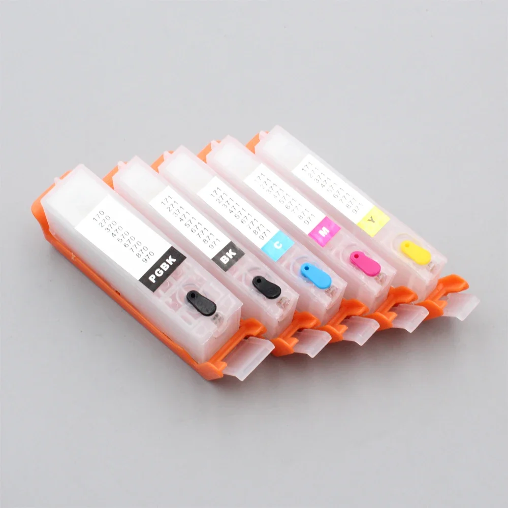 PGI-570 CLI-571 PGI-570XL Refillable Ink Cartridge with ARC chip For Canon MG5750 MG5751 MG5752 MG5753 MG6850 MG6851 printer