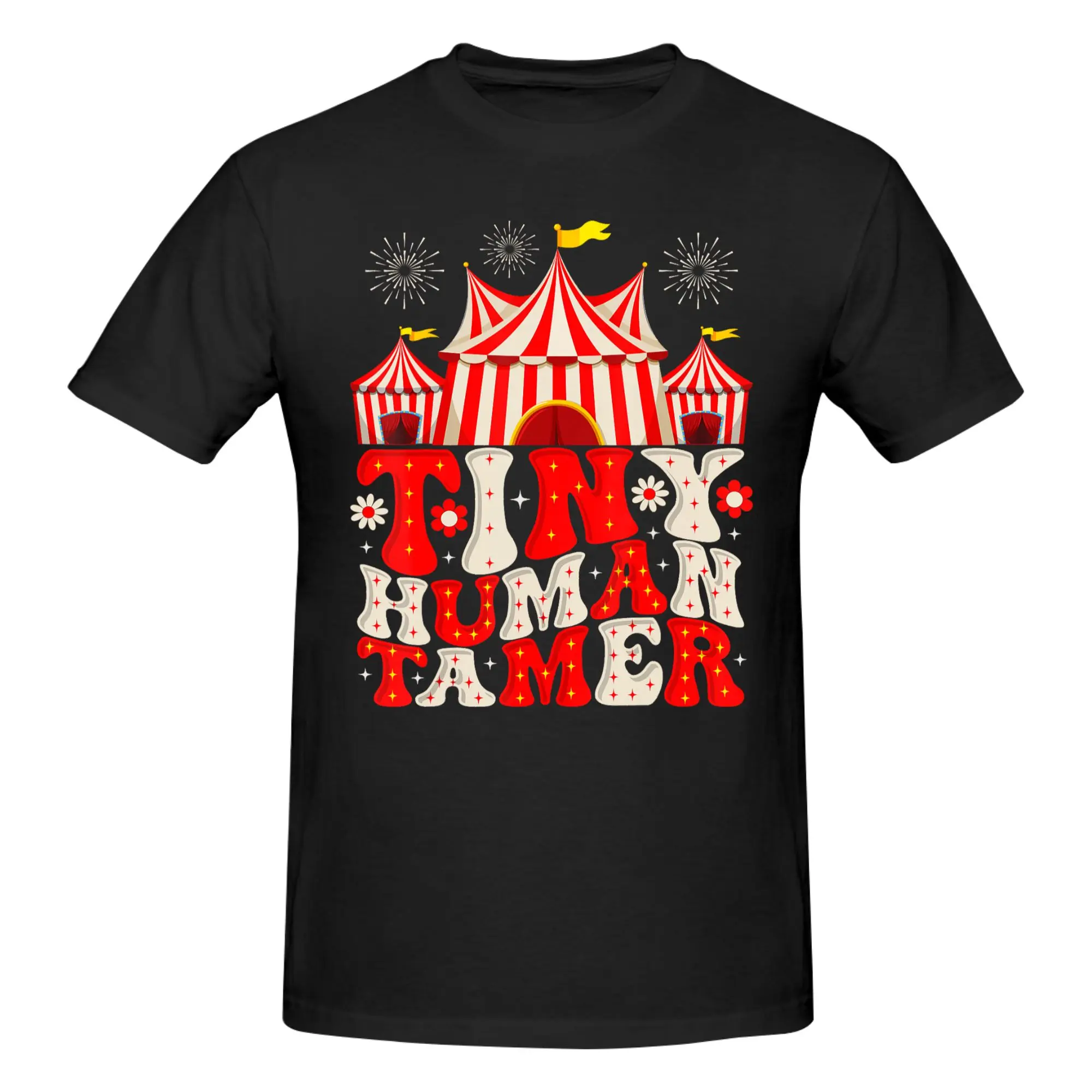 1 Piece Tiny Human Tamer Circus Birthday Party Circus Costume Novelty 100% Cotton T-Shirt Carnival Crew Tees Tops For Men