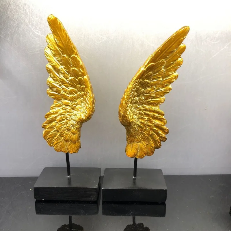 Big Golden Christmas Hanging Iron Angel Wings Set,Indoor Home Decoration Desktop Oranment