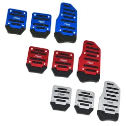 3Pcs Universal Racing Manual Non-Slip Foot Pedal Pad Cover Aluminum Automatic Gear Brake Accelerator Car Interior Accessories