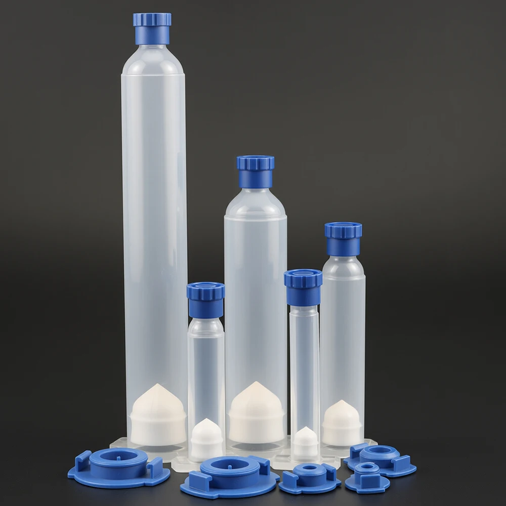 3CC-50CC Transparent Flux Container Industrial Syringe Barrel Tip Plastic Barrel Glue Dispenser Dispensing Needle With Piston