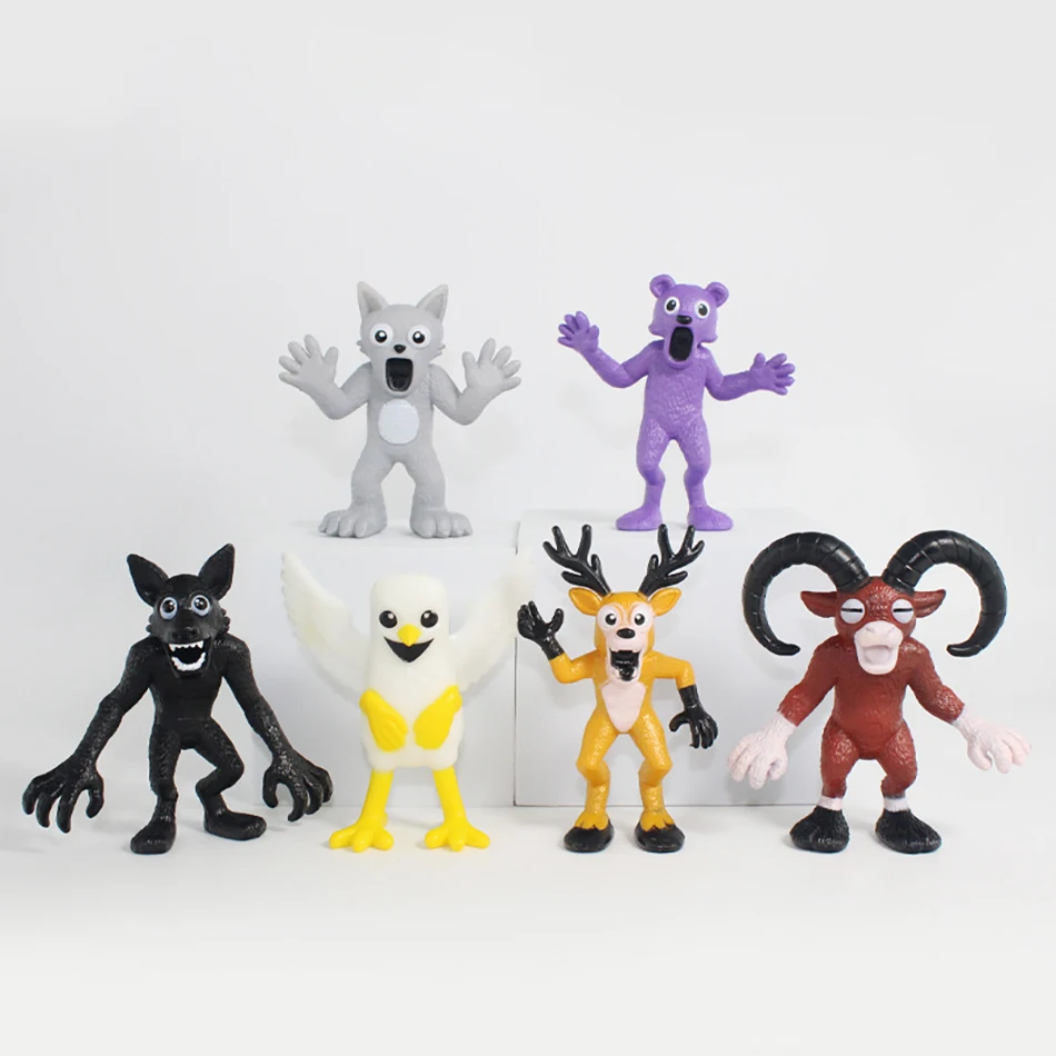 6 Pz/set Nuovo 9 cm 99 Notti Nella Foresta Cervo Lupo Figura Decorazione Collezione Regali Di Compleanno Giocattoli per I Bambini Halloween Natale