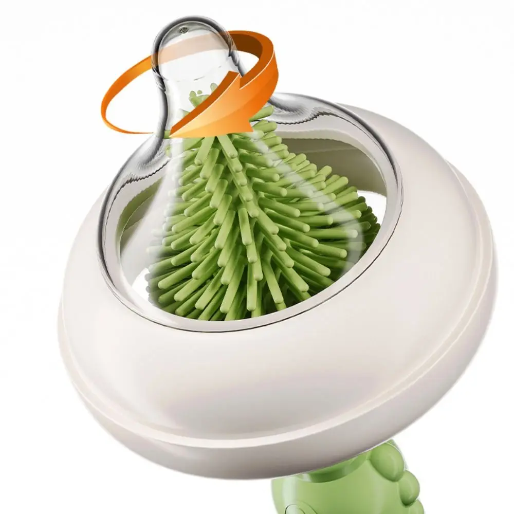 Práctico juego de cepillos para biberones con soporte, juego de herramientas de lavado con mango largo, limpiador de botellas de agua con rotación de 360 grados