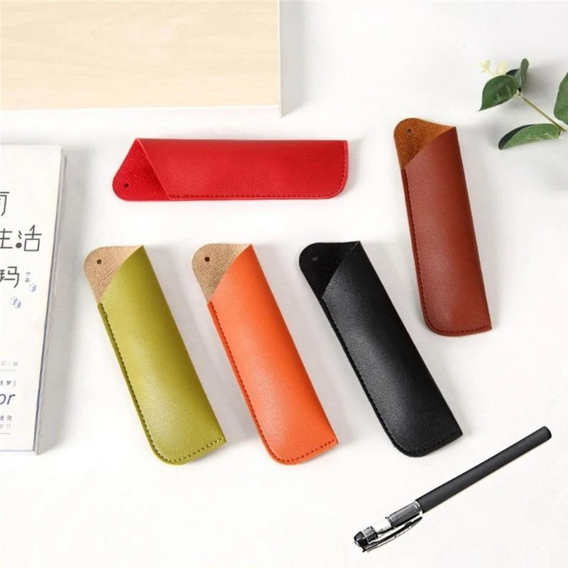 

HX6A Ballpoint Pen Packaging Storage Bag PU Leather Pen Case Holder Sleeve Pen