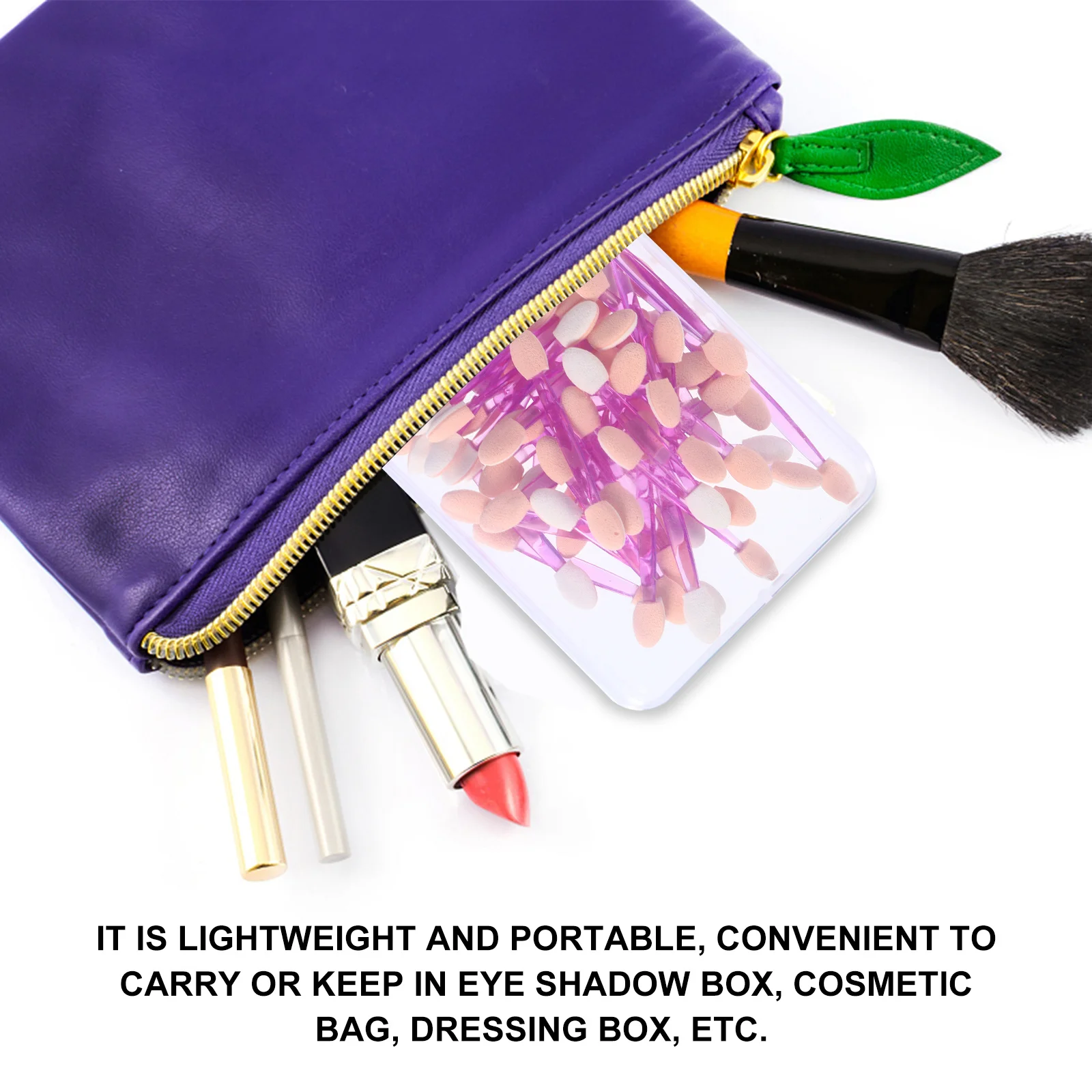 

100Pcs Eye Shadow Brush Double Ended Makeup Applicator Lightweight Portable for Travel Daily Wear Wedding Flexible Latex Sponge