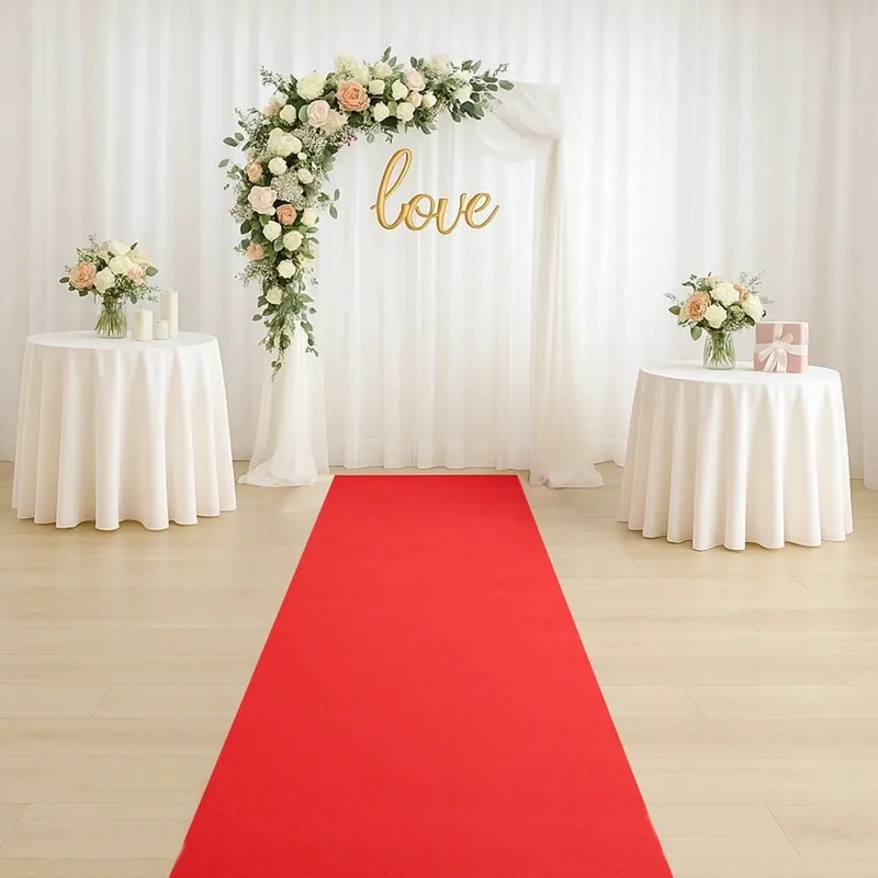 Red Carpet Wedding Carpet Runway, Red Aisle Runway, Portable, Used for Indoor and Outdoor Banquet Hall Decoration view 4