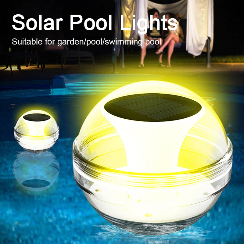 LED Solar Pool Lights Outdoor Waterproof Villa Garden Pond Landscape Decoration Solar Floating Lamp Sunlight Powered Night Light
