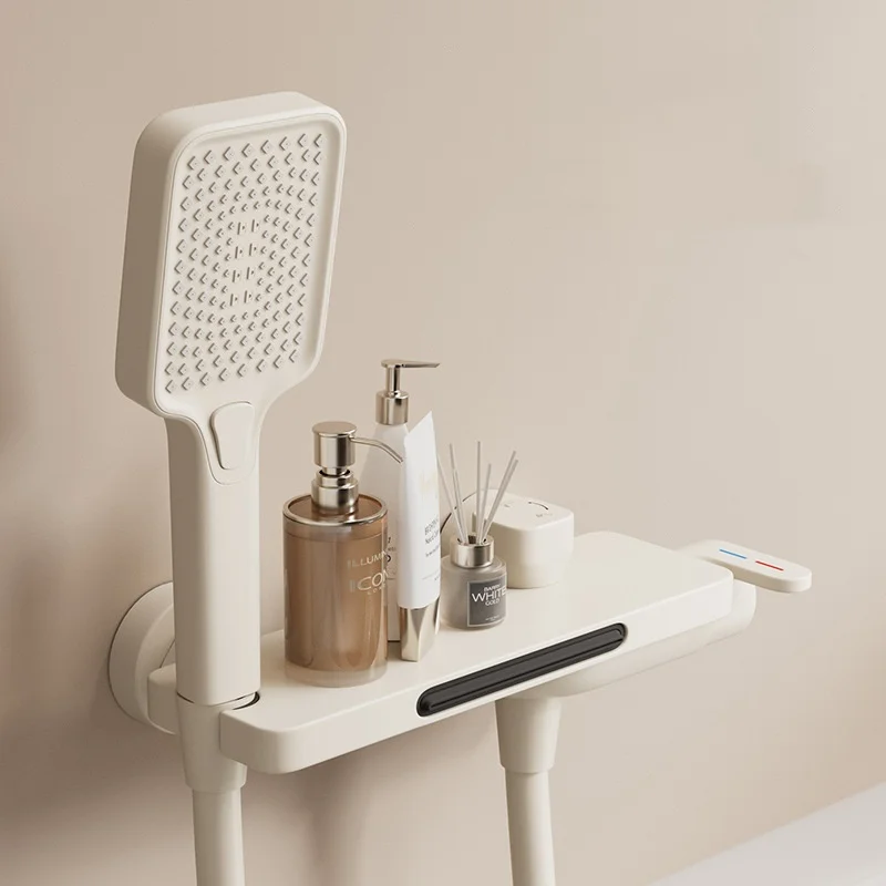 

Wall Mounted Hot and Cold Mixer Tap Bathroom Waterfall Bathtub Faucet with Hand-held Shower Head Shower Set Single Handle