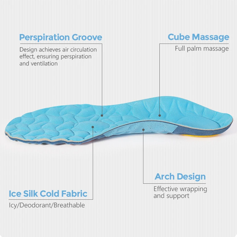 Bangnisole 1 Pair Memory Foam Quick-Drying Light Weight Comfort Sport Insole Ease Pressure Solid Color Unisex