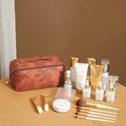 Large Capacity Luxury Women's Cosmetic Bag Ladies Makeup Toiletry Storage Pouch Handbag Tote Pillow Travel Organizer Square Bag