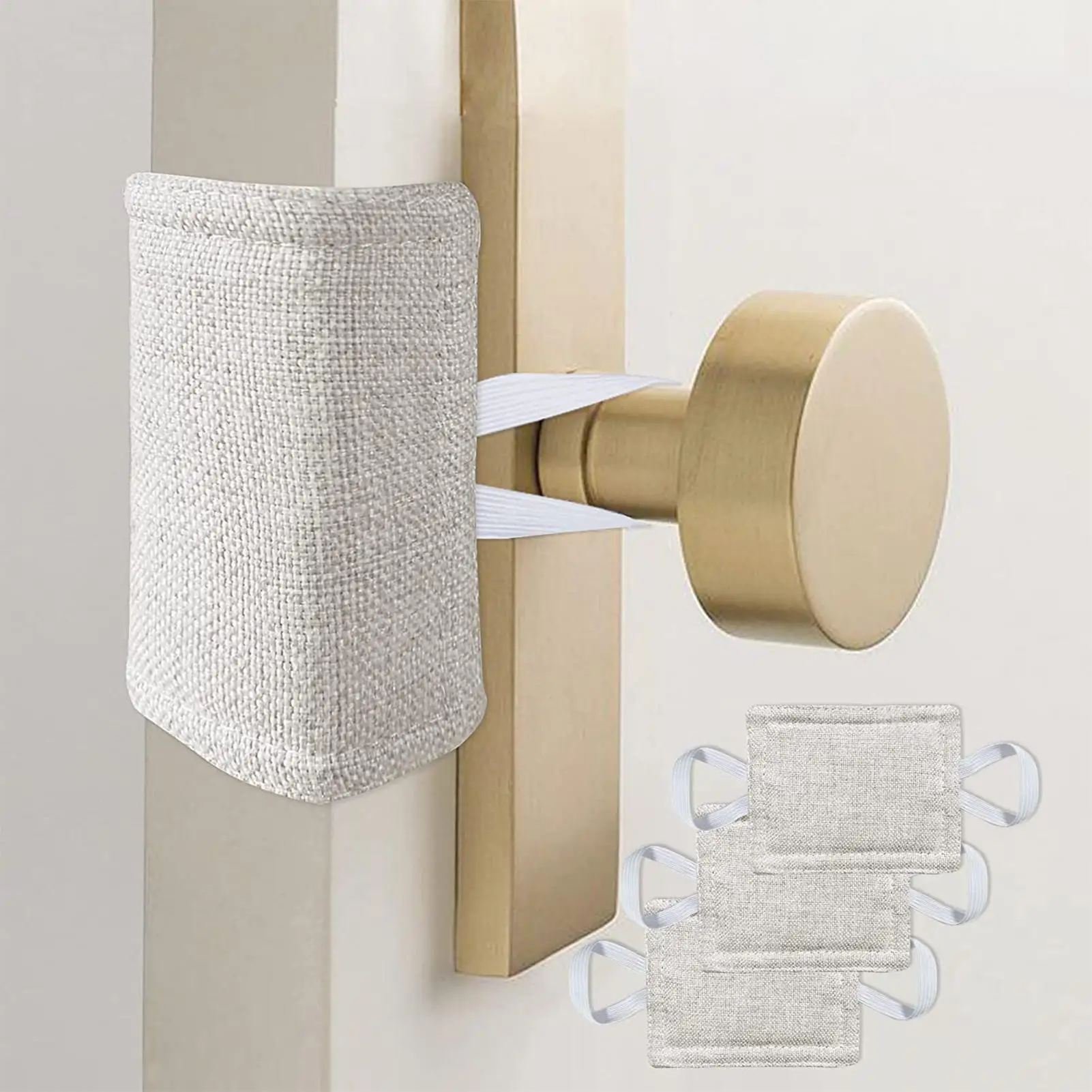 Door silencer cover 3Pcs/set no drilling silent door mat Sound Padded Door Latch Cover for Infant Stops Locking Child