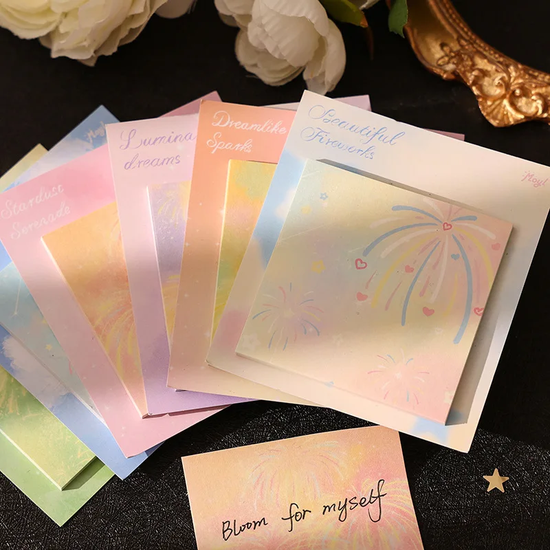 Brilliant Fireworks, Convenience Stickers, High Beauty, Messages, Ins, Material Paper, Student Learning Notes, Notepads, Sticky