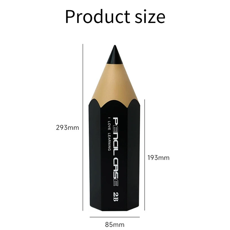 Pencil Shaped Pen Holder Cosmetic Brush Storage Case For Desk Dustproof Desktop Organizer Case Black images - 6