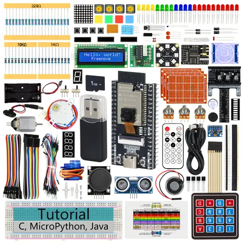 Freenove ESP32 Camera Kit Ultimate Starter Kit, Onboard WiFi+BT, Python C Java Code, 795-Page Tutorial, 122 Projects, 240 Items