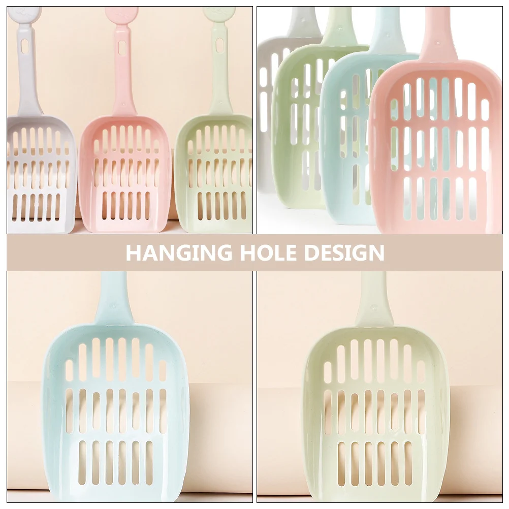

4Pcs Cat Litter Scoop Highgrade PP Material Durable Lightweight Wide Mouth Design Pet Shovel Hanging Hole All Types