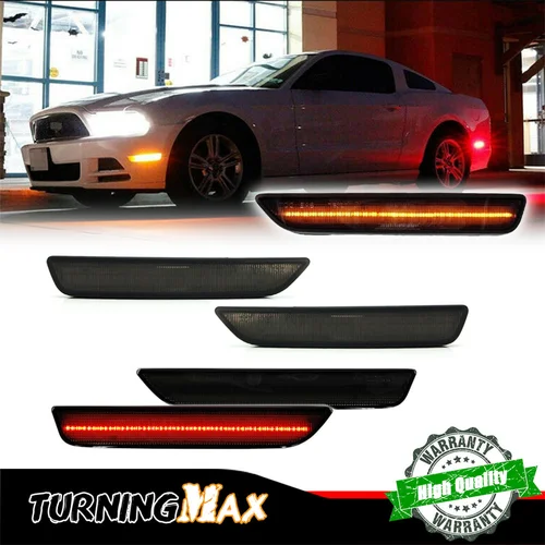 Luces indicadoras de posición lateral del parachoques trasero delantero luces LED de señal de giro luces de estacionamiento para Ford Mustang 2010 2011 2012 2013 2014