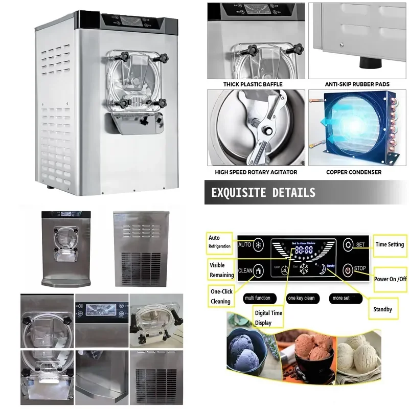 for  Commercial Vertical Ice Cream Machine Automatic Batch Freezer Hard Ice Cream Maker Fresh Fruit
