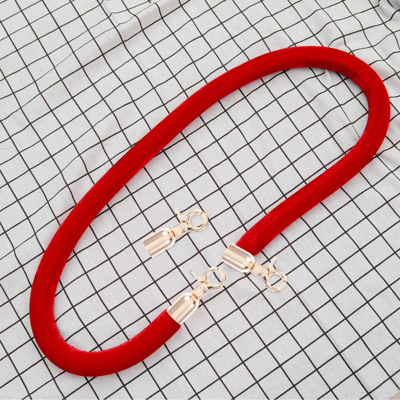 3Pcs Robust Metal Carabiner Rope End Hooks Secure Snap Hook Fittings for Stanchion Systems Event Management Hotel Lobby Safety