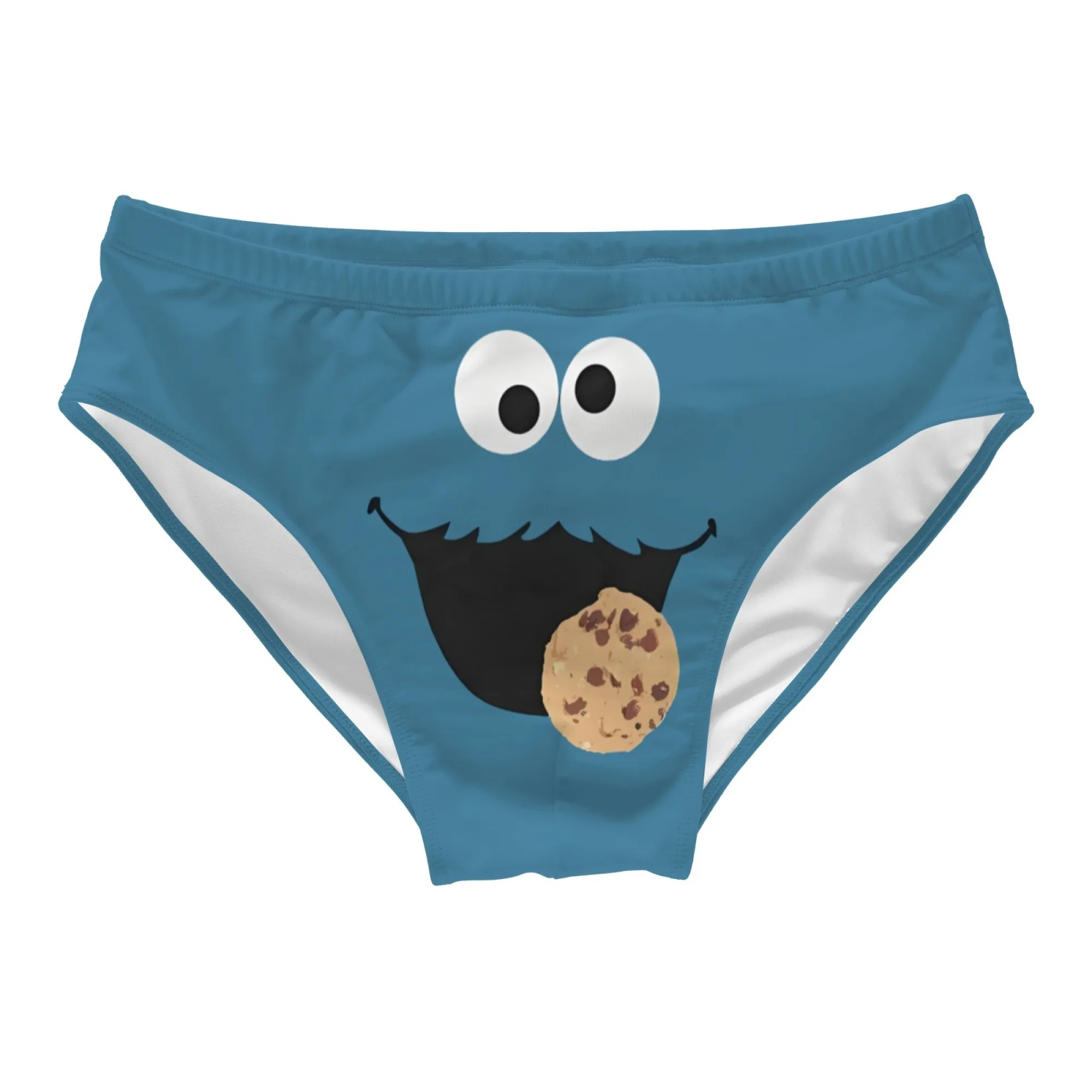 

Novelty Cookie Monster Print Fashion Men's Swim Trunks Lightweight Breathable Beach Surf Shorts Sexy Bikini Men's Briefs Gift