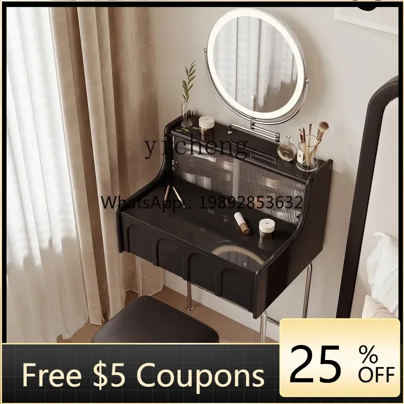 

AA Black light luxury small apartment solid wood dresser master bedroom mini makeup table