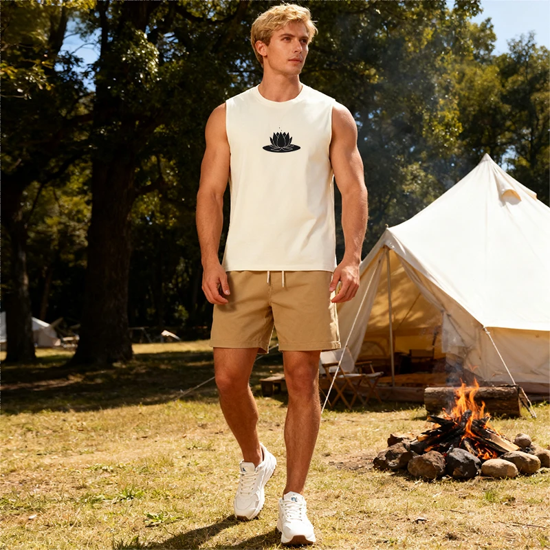 

Новая мужская спортивная футболка без рукавов с принтом в стиле хип-хоп, дышащая майка из 100% хлопка для бега, тренировок, марафона, фитнеса, жилета