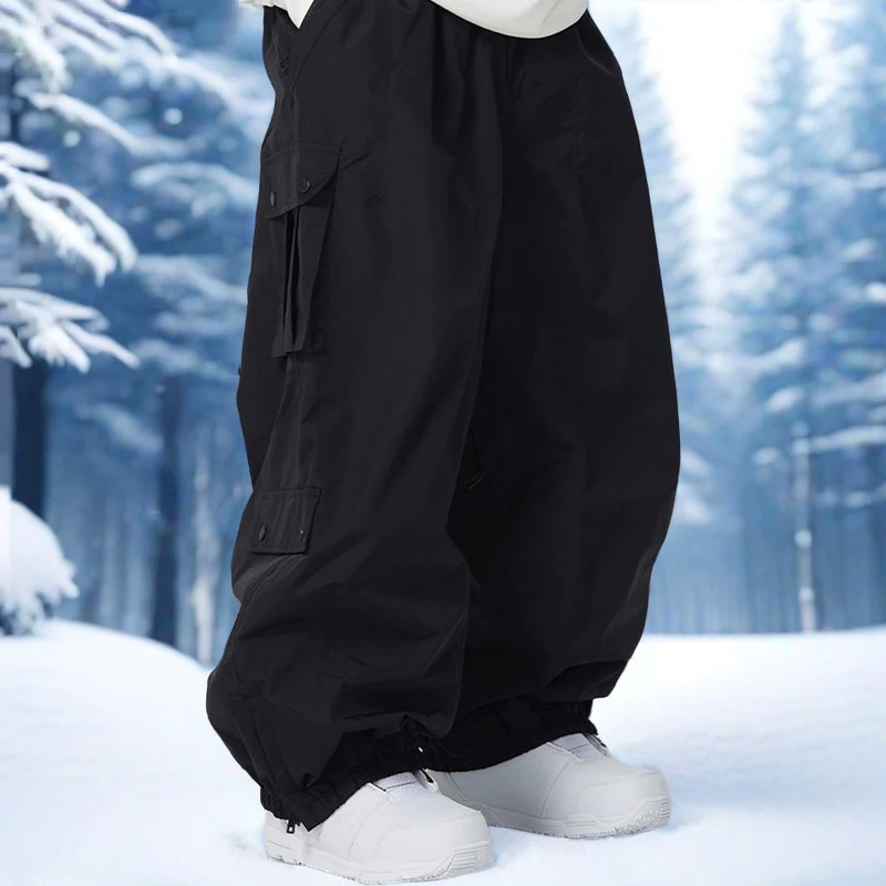 

New Winter Couple Loose Skiing Pants Outdoor Ski Sport Waterproof Windproof Trousers Man Snow Bib Overalls 2025 Warm Pants Women