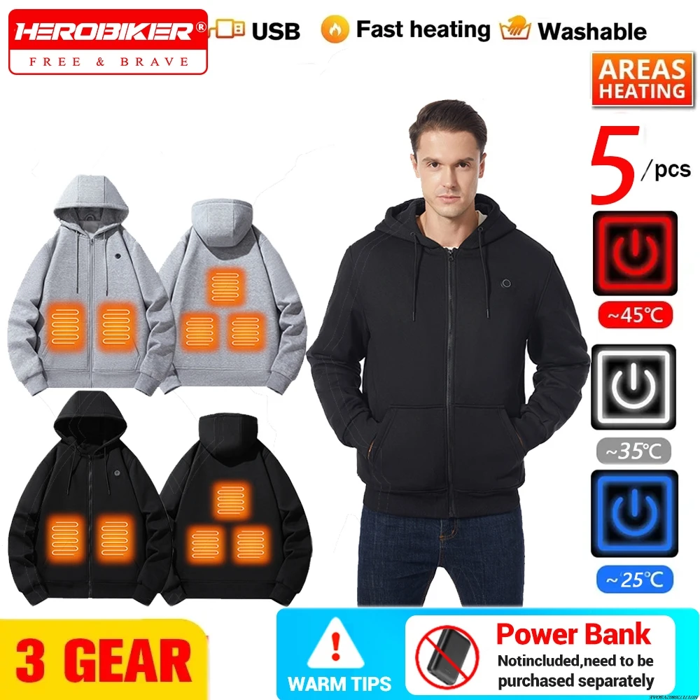 

Electric Heating Hoodie Winter Electric Heating Hoodie Usb Hoodie Men Women Adjustable Temperature Plus Size Casual Hooded Coat