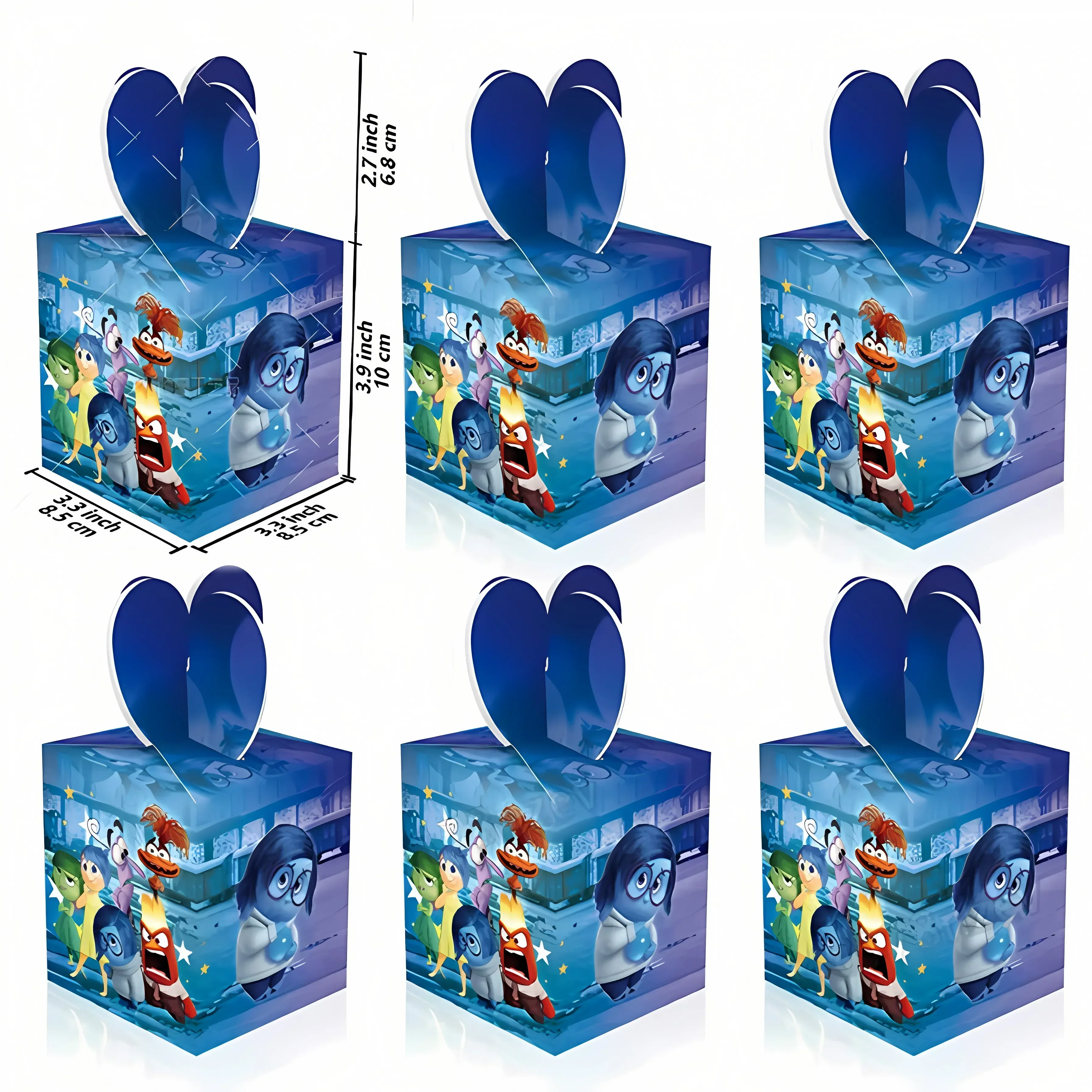 6/12 PCS Disney Inside Out 2 Bonbondoos Schattige kinderen Verjaardag Snack Geschenkdozen Cartoon Afdrukken Thema Party Props Decoratie