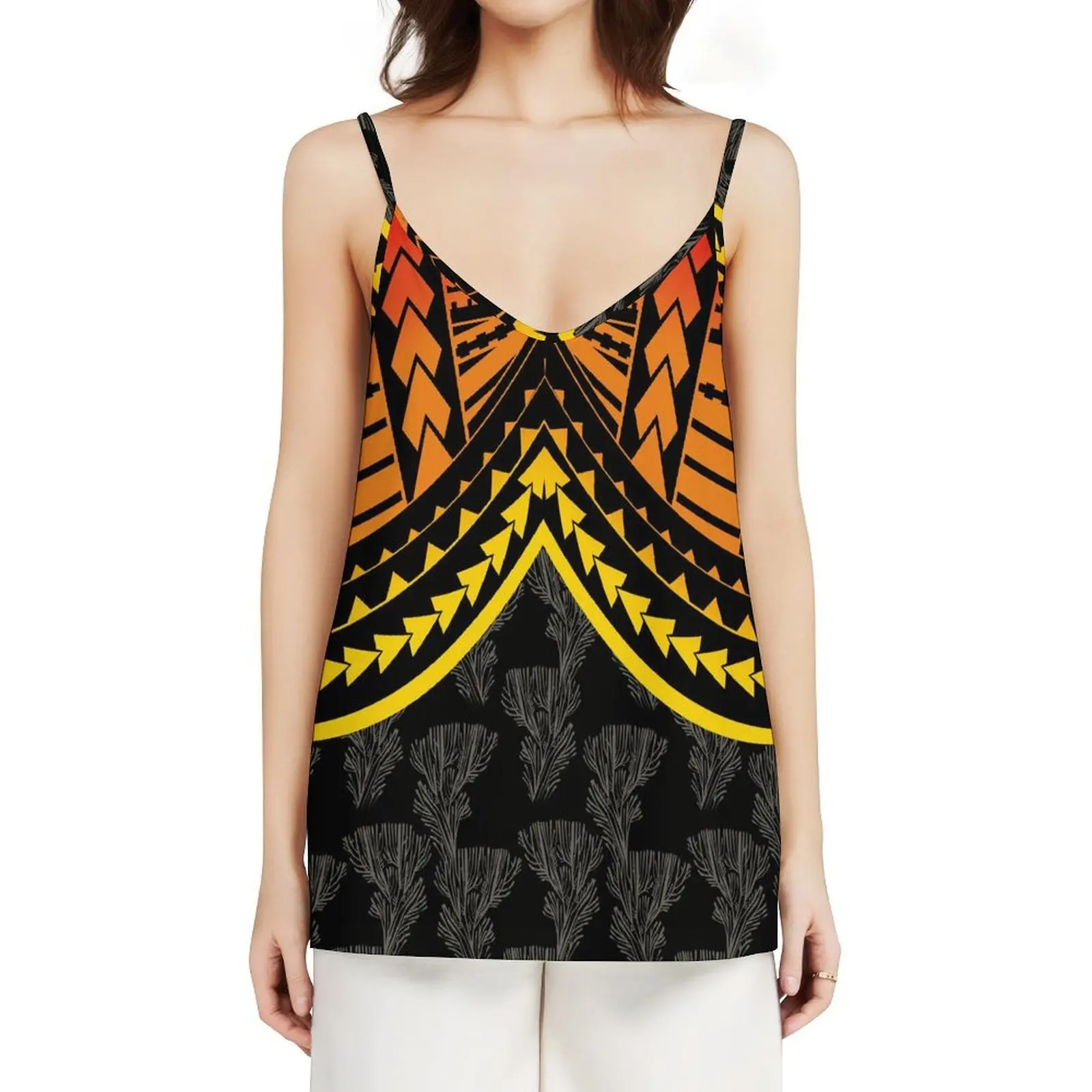 New Big People Big Size Samoa Backless camisole Custom Polynesian Women Elegant Sleeveless tops