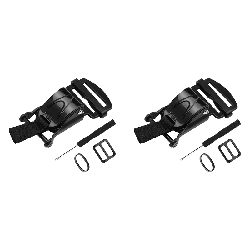 

2X Helmet Quick Release Buckle Replacement Kit, Ratcheted Helmets For Chin Strap Up To 1Inch, Motorcycle Helmets Black-A38G