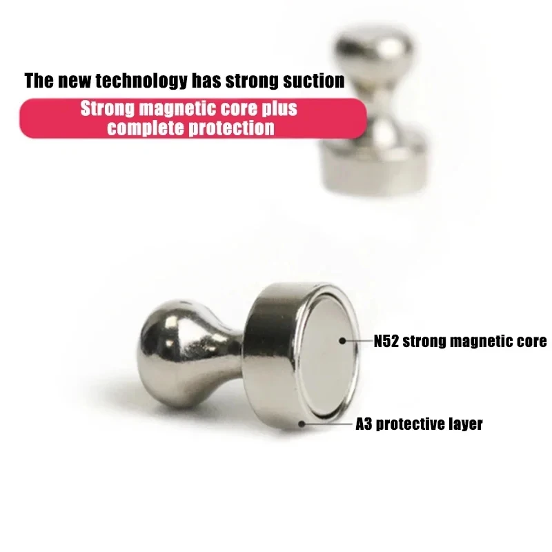 10/20pcs Super Strong Neodymium Magnetic Pushpins Sucker Thumbtack Durable Steel Magnet Push Pin for Refrigerator Whiteboard