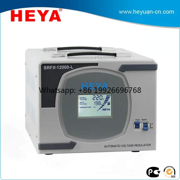 140-260V Ultra Voltage Type Relay Single Phase 12KVA 99% Pure Sine Wave Efficiency  LCD Display AC Voltage Regulator Stabilizer