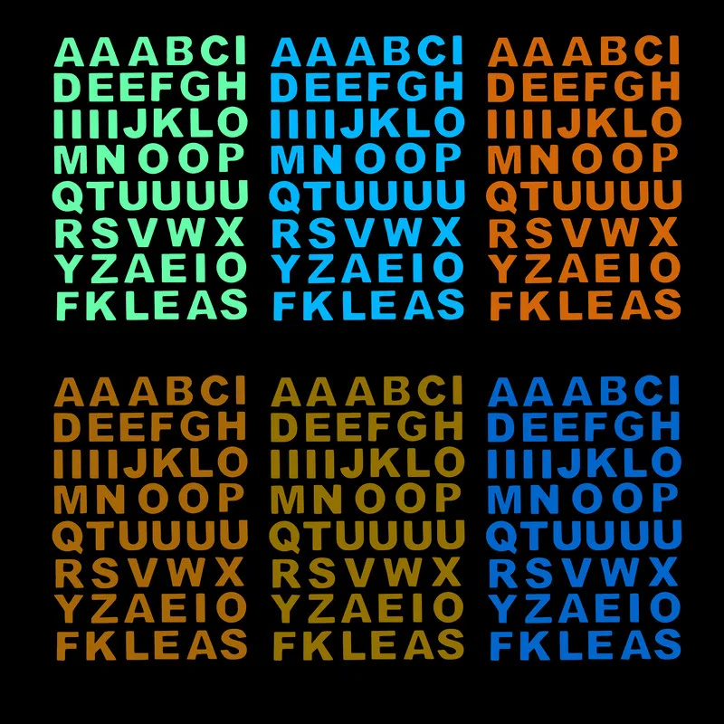 Glow in the Dark Letters Sticker Luminous Alphabet Stickers Wall Switch Laptop Furniture House DIY Decoration Name Sticker Decal